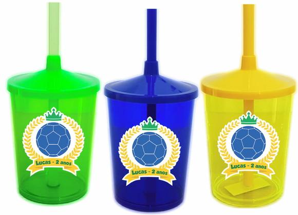 Copo Com Canudo Shake Twister Copa Brasil