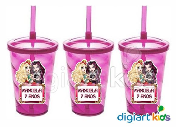 Copo com Canudo Shake Twister Ever After High