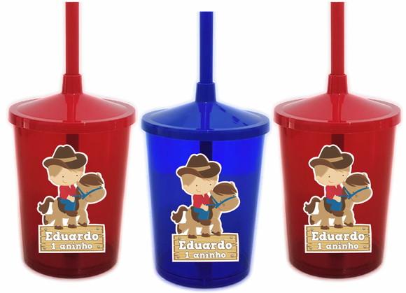 Copo com Canudo Shake Twister Fazendinha
