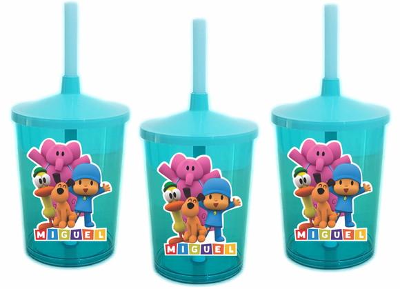 Copo com Canudo Shake Twister Pocoyo