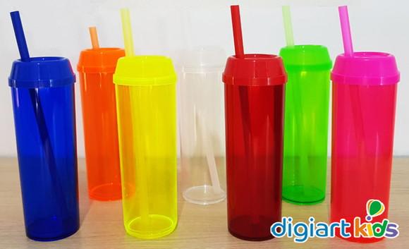 Copo Long Drink com Tampa e Canudo Copa Brasil Futebol