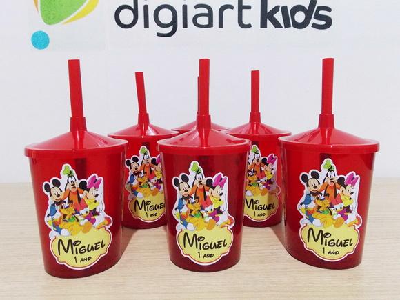 Copo Mini Shake Personalizado Mickey e Sua Turma