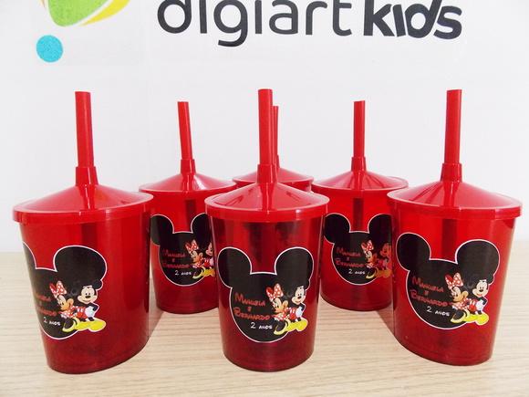 Copo Mini Shake Personalizado Mickey e Minnie