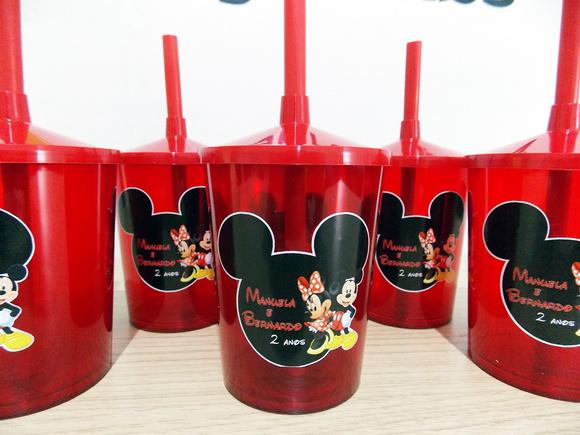 Copo Mini Shake Personalizado Mickey e Minnie