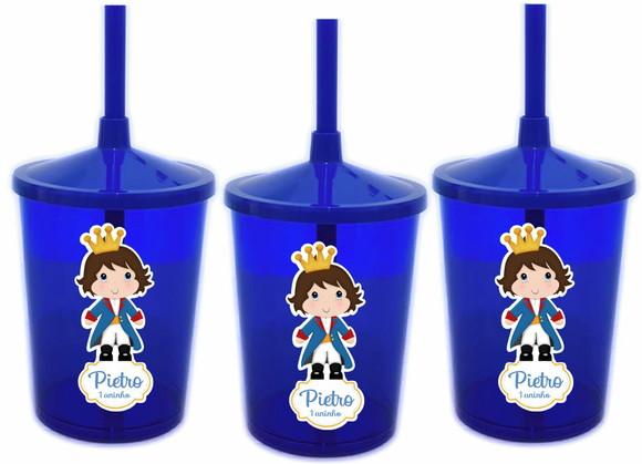 Copo Personalizado Shake com Canudo Príncipe