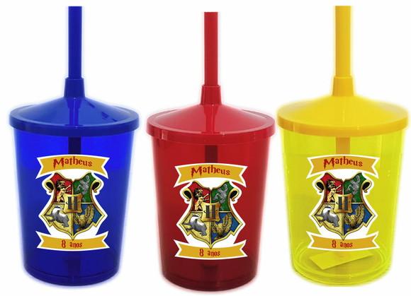 Copo Shake com Canudo Harry Potter