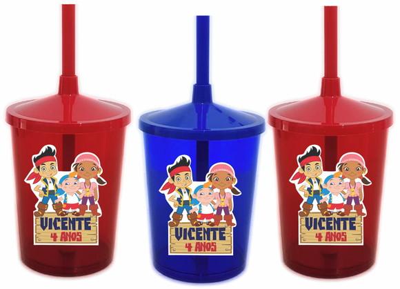 Copo Shake com Canudo Jake e os Piratas