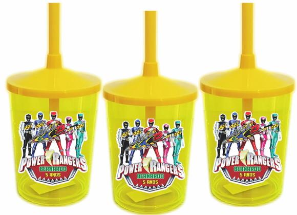 Copo Shake com Canudo Power Rangers