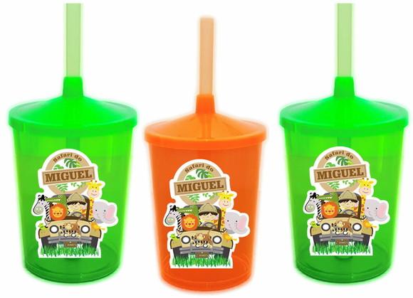 Copo Shake com Canudo Safari