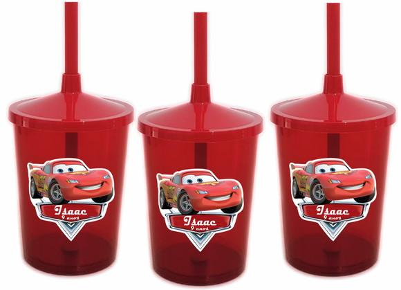 Copo Shake Twister com Canudo Carros