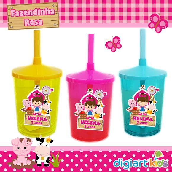 Copo Shake Twister Fazendinha Rosa