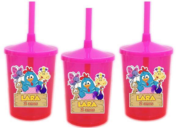 Copo Shake Twister Galinha Pintadinha Rosa