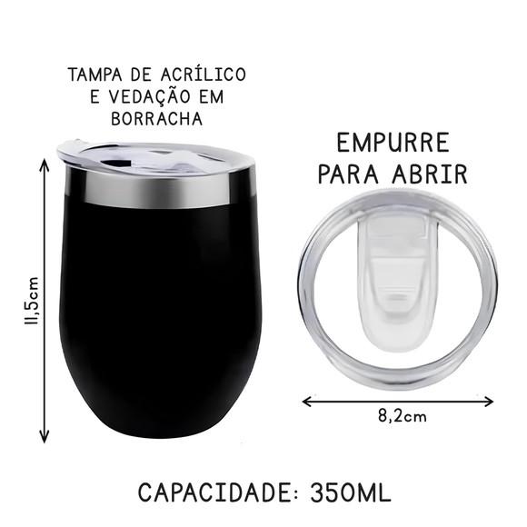Copo Térmico 350ml com Tampa de Acrílico Personalizado