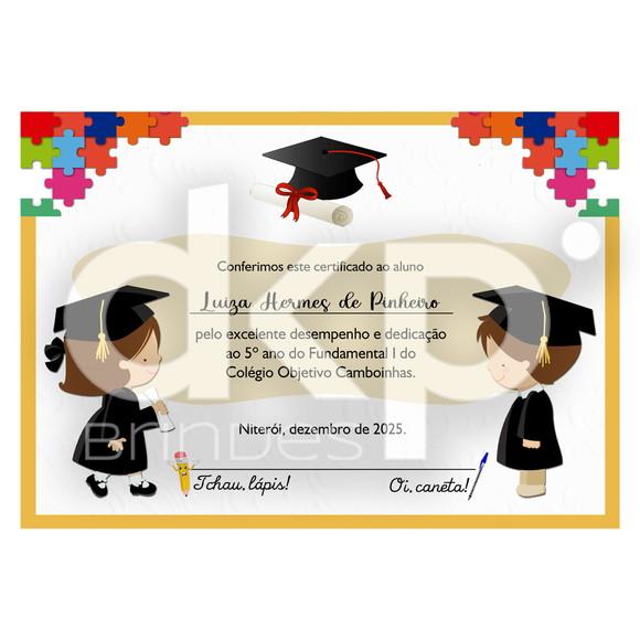 Diploma Certificado Infantil Pequeno A5