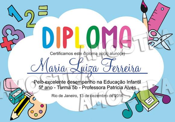 Diploma Certificado Infantil Pequeno A5