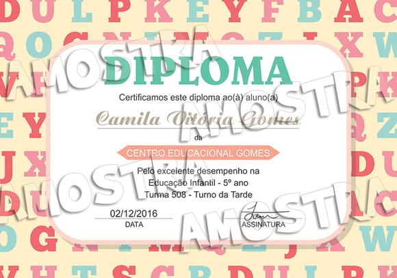 Diploma Certificado Infantil Pequeno A5