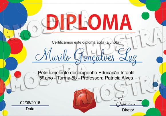 Diploma Certificado Infantil Pequeno A5