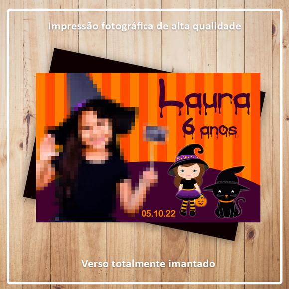 Imã de Geladeira 9x6cm Halloween Cute Bruxinha