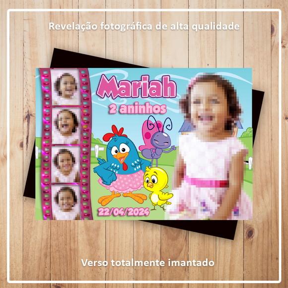 Imã de Geladeira 9x6cm Galinha Pintadinha Rosa com Fotos