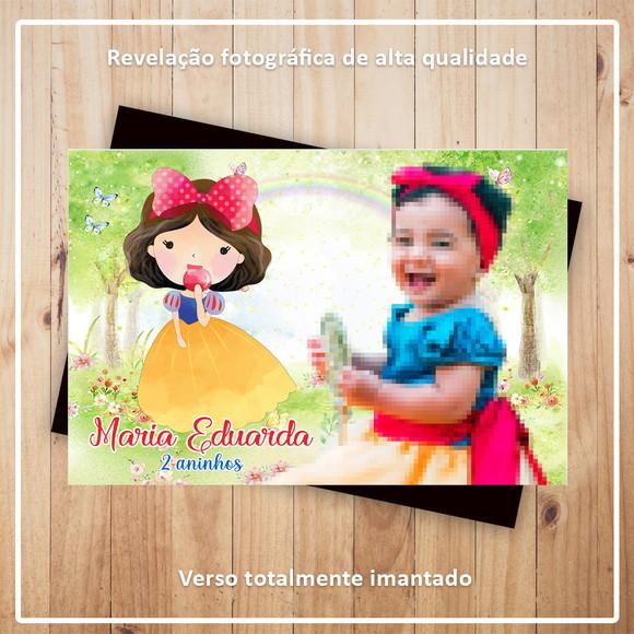 Imã de Geladeira Branca de Neve Aquarela