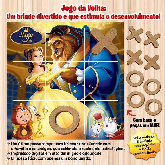 Jogo da Velha em mdf Personalizado a Bela e a Fera