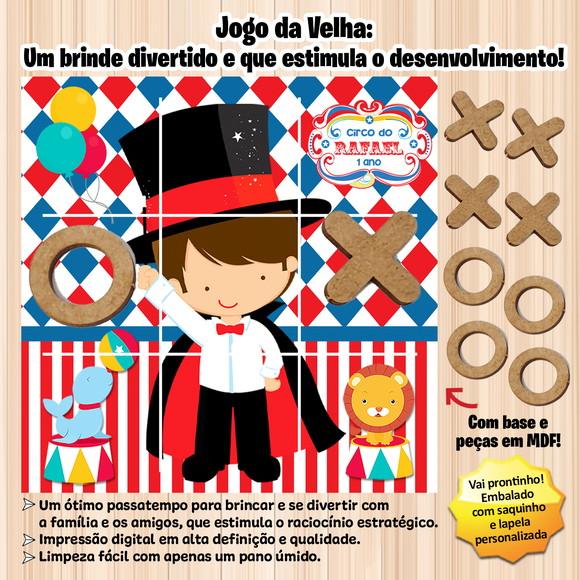 Jogo da Velha em mdf Personalizado Circo