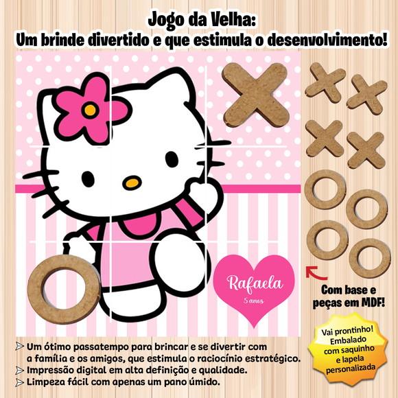 Jogo da Velha em mdf Personalizado Hello Kitty