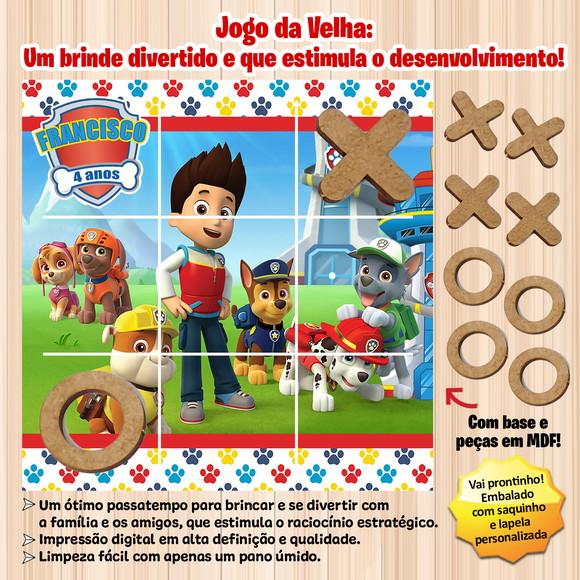 Jogo da Velha em mdf Personalizado Patrulha Canina