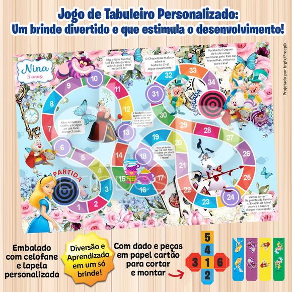 Jogo de Tabuleiro Personalizado Alice no País das Maravilhas