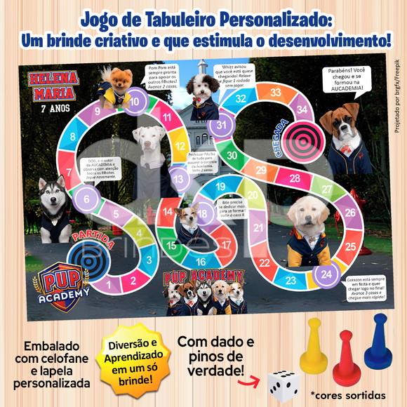 Jogo de Tabuleiro Personalizado Aucademia com Dado e Pinos