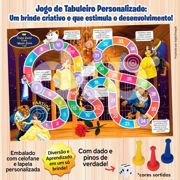 Jogo de Tabuleiro Personalizado Bela e a Fera