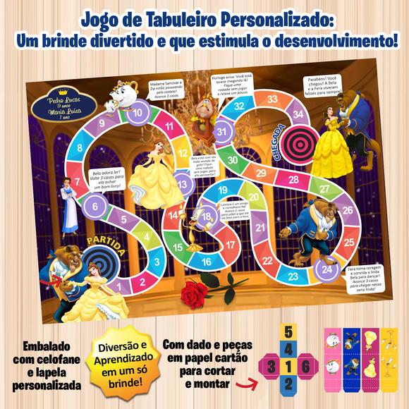 Jogo de Tabuleiro Personalizado Bela e a Fera Prazo Reduzido