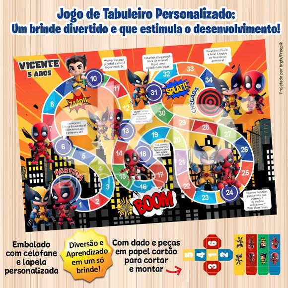 Jogo de Tabuleiro Personalizado Deadpool e Wolverine