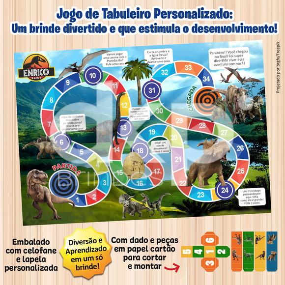 Jogo de Tabuleiro Personalizado Dinossauros Jurassic Park