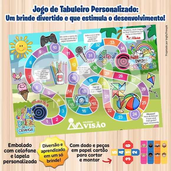Jogo de Tabuleiro Personalizado Dia das Crianças