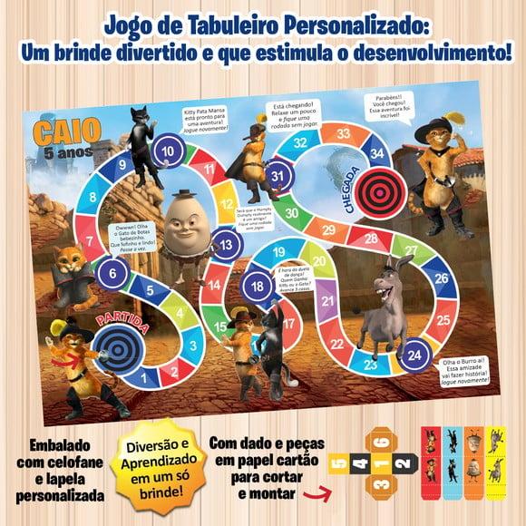 Jogo de Tabuleiro Personalizado Gato de Botas