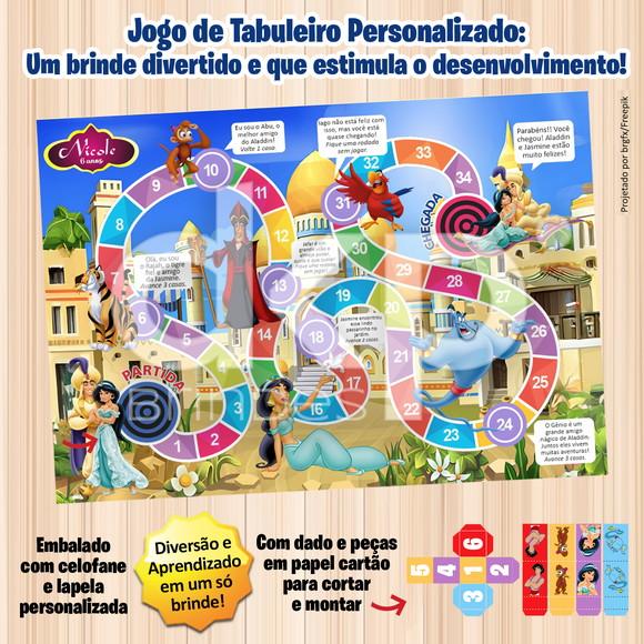 Jogo de Tabuleiro Personalizado Jasmine e Aladdin