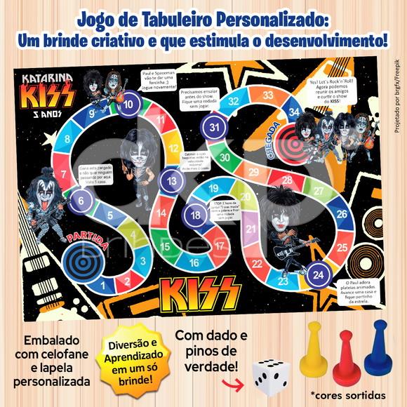 Jogo de Tabuleiro Personalizado Kiss com Dado e Pinos