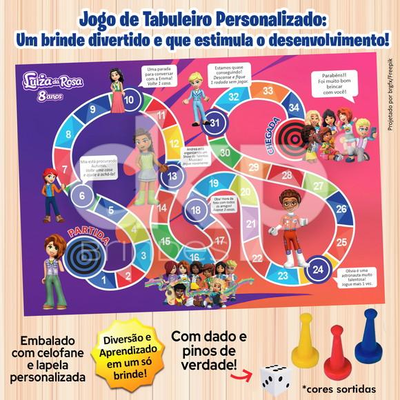 Jogo de Tabuleiro Personalizado Lego Friends com Dado e Pino