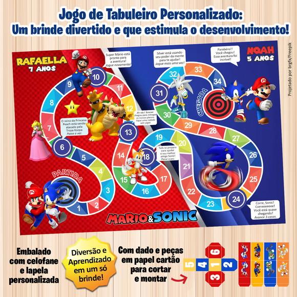 Jogo de Tabuleiro Personalizado Mário Vs Sonic