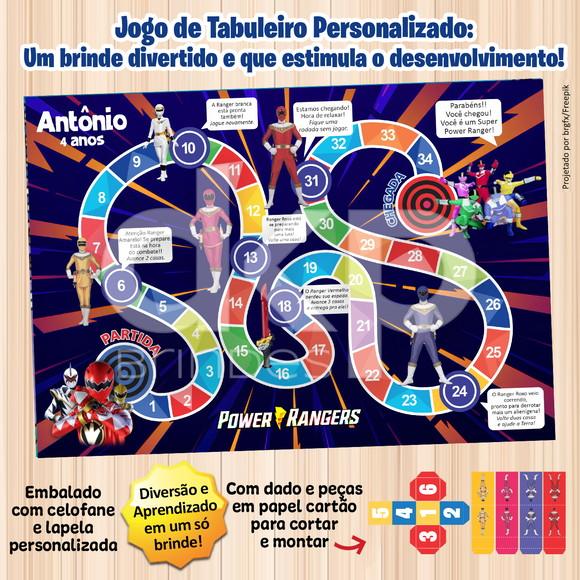 Jogo de Tabuleiro Personalizado Power Rangers