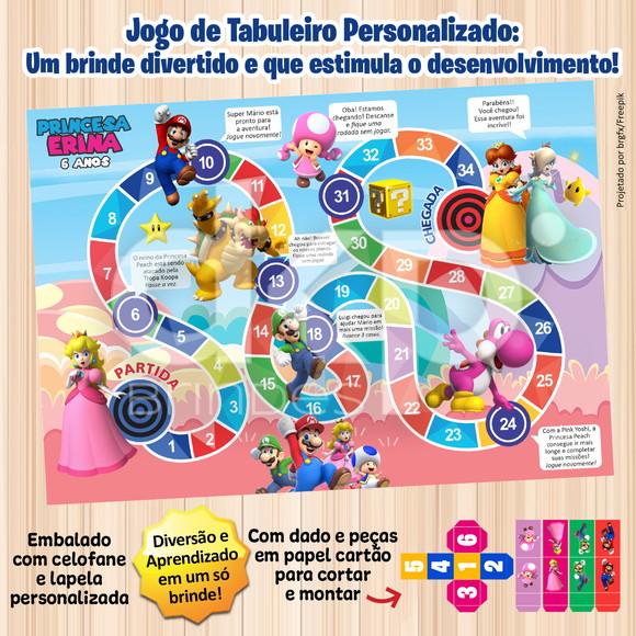 Jogo de Tabuleiro Personalizado Princesa Peach