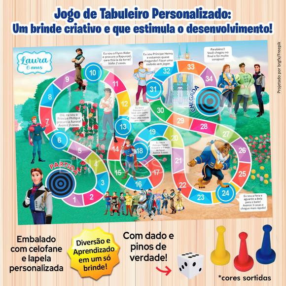 Jogo de Tabuleiro Personalizado Príncipes com Dado e Pinos
