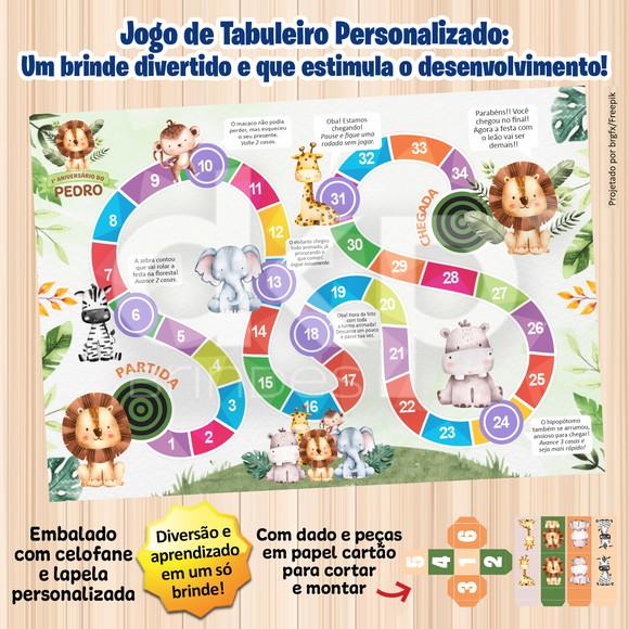 Jogo de Tabuleiro Personalizado Safari Aquarela