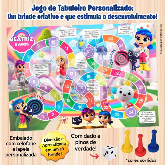 Jogo de Tabuleiro Personalizado Vera no Reino do Arco Íris
