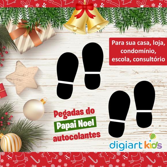 Kit com 6 Pegadas do Papai Noel