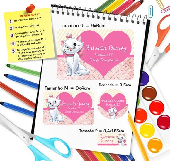 Kit com 79 Etiquetas Escolares Personalizadas Marie
