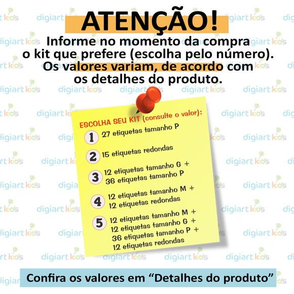 Kit com 79 Etiquetas Escolares Personalizadas Pokemon