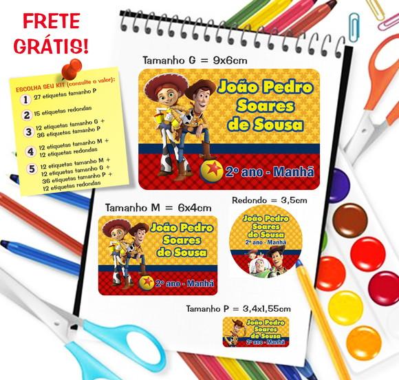 Kit com 79 Etiquetas Escolares Personalizadas Prazo Reduzido