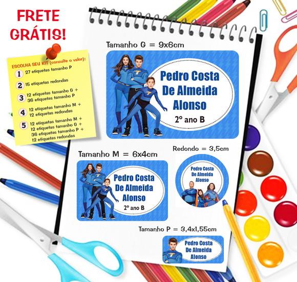 Kit com 79 Etiquetas Escolares Personalizadas Thundermans
